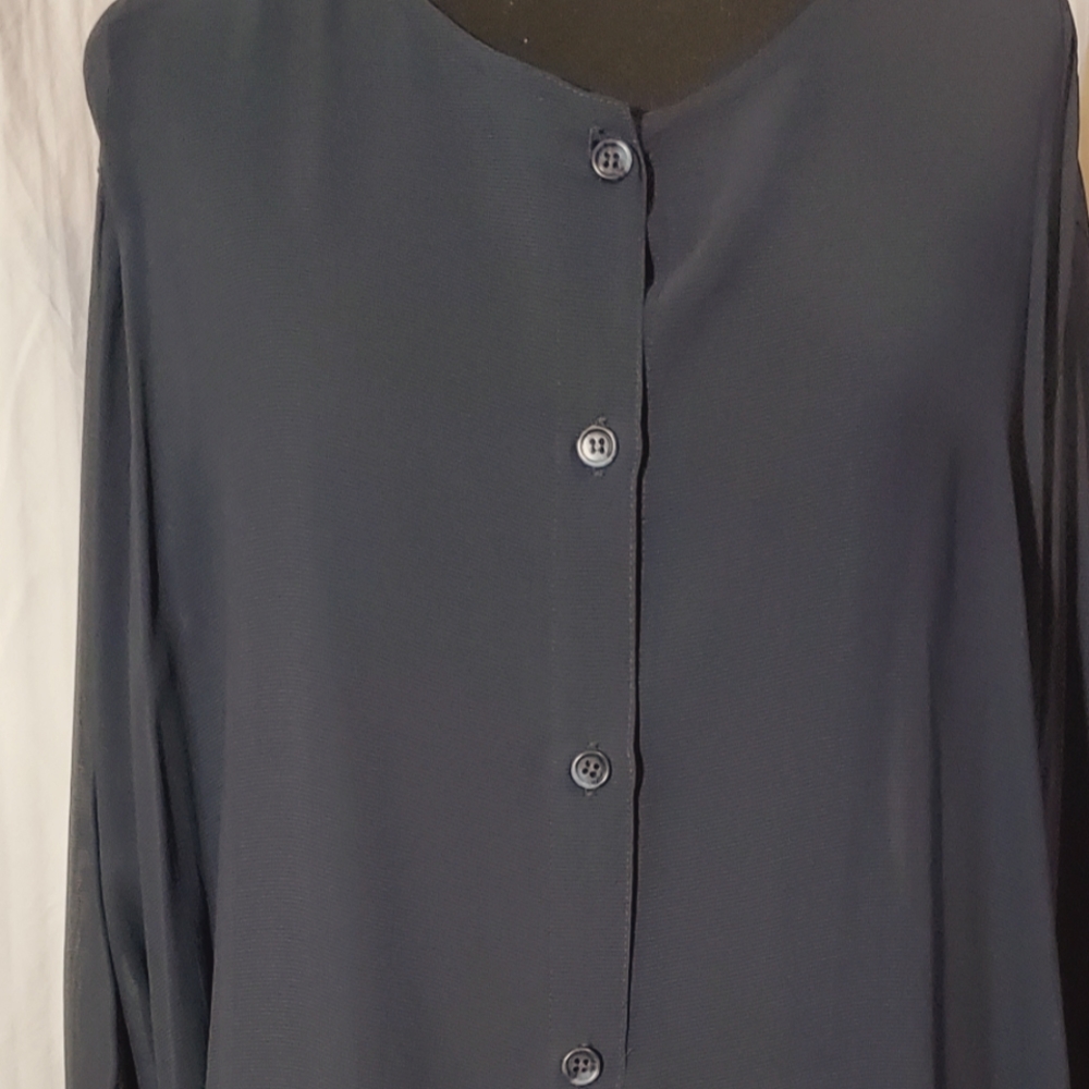 Really Nice Sheer Over  Shirt, XXL, Navy